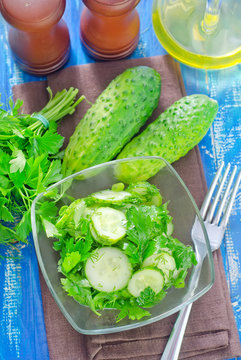 salad from cucumber