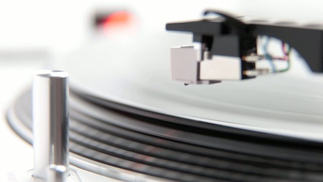 Turntable with a vinyl record