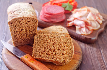 bread,bacon and salami