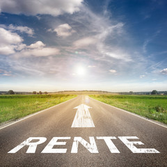 Straße mit dem Wort Rente