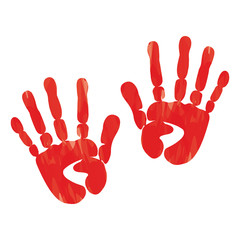 popular scream red blood two handprints halloween isolated on wh