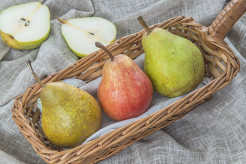 Pears in a basket