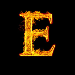 Fire alphabet letter E