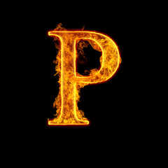 Fire alphabet letter P