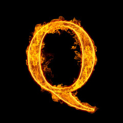 Fire alphabet letter Q