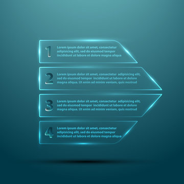 Vector glass arrow template for infographic
