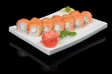 Twelve salmon rolls