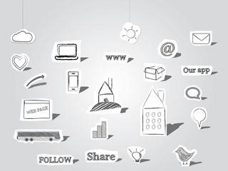 Paper cutout symbols