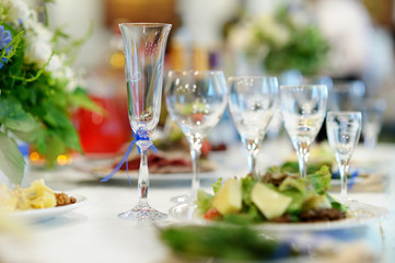 Table set for an event party