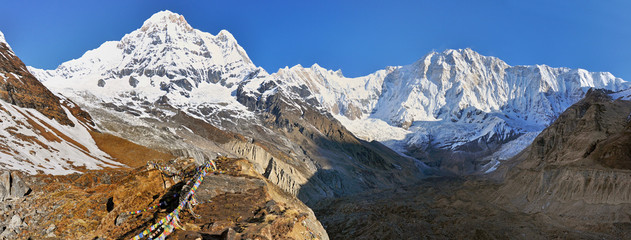Annapurna mountains massif, view from ABC camp
