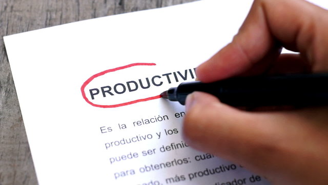 Circling Productivity with a pen (In Spanish)