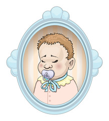 Cute Baby boy in a simple frame