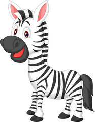 Obraz na płótnie Canvas Cute zebra cartoon