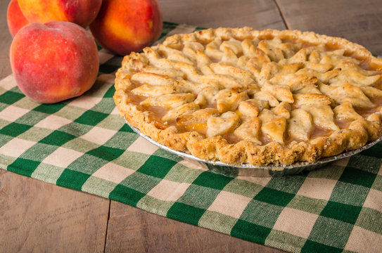 Peach Pie With Decorated Crust