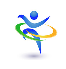 Healthy and happy logo vector