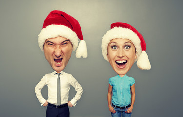 angry man and happy woman