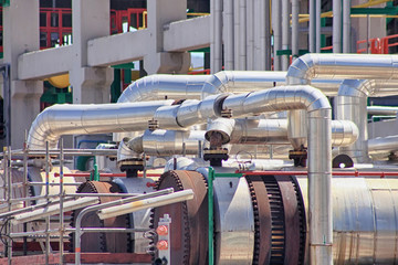 pipes thousand colors in a modern oil refinery
