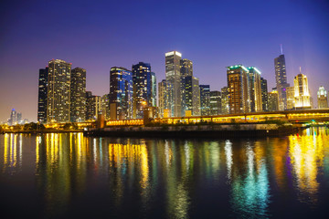 Fototapeta na wymiar Chicago downtown cityscape panorama