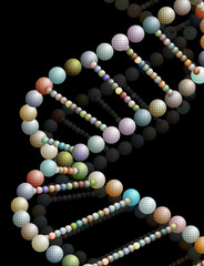 abstract vector illustration of a helical DNA