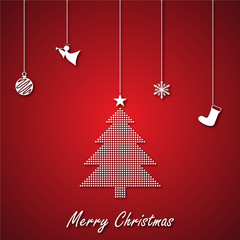 Christmas tree beautiful round creative card on background