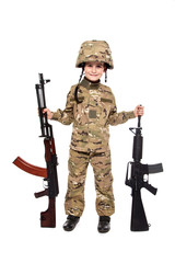 Young soldier with rifle