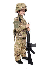 Young soldier with rifle