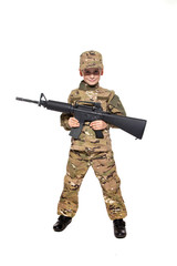 Young soldier with rifle