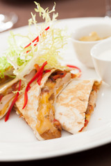 kebab sandwich with chicken and cheese