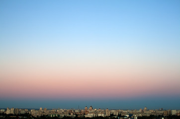 Landscape with clear sky in city