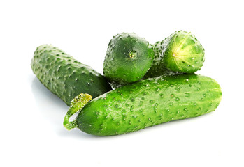green cucumbers  isolated on white background