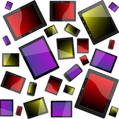 Set of tablet pc computers isolated on white background