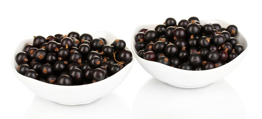 Fresh black currant isolated on white