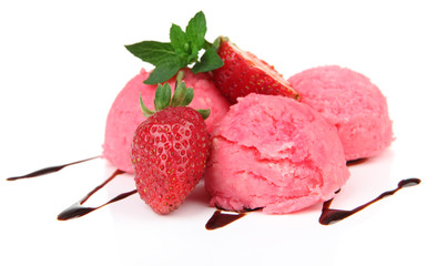 Delicious ice cream isolated on white