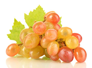 Ripe sweet grape, isolated on white