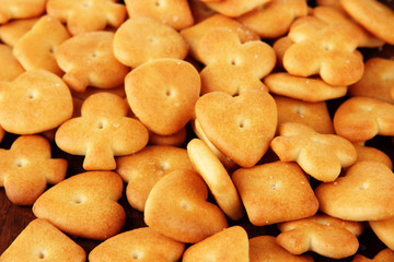 Delicious crackers close up