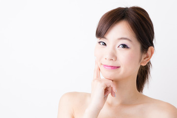 Obraz na płótnie Canvas attractive asian woman skin care image