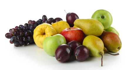 Composition of different fruits isolated on white