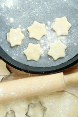 Process of making New Year cookies close-up