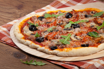 Home Made Pizza - Sun Dried Tomatoes and Meat