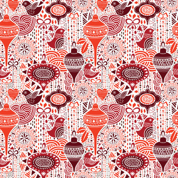 Fototapeta Christmas seamless pattern