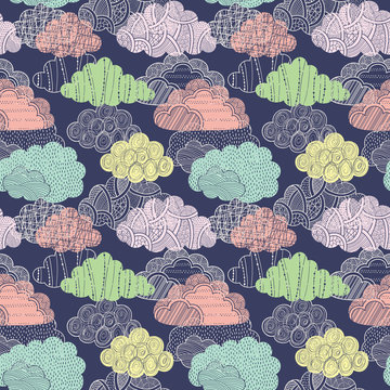 Fototapeta Clouds seamless pattern