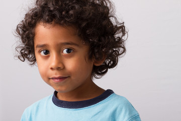 Hispanic Child with Curly Hair