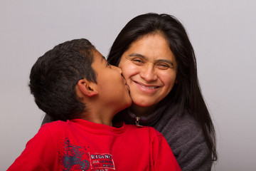 Hispanic Mom and her Child