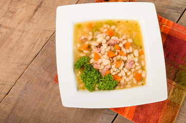 Ham and bean soup with carrots