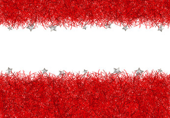 red christmas tinsel texture background