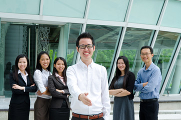 Obraz premium Asian business team
