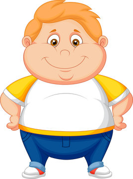 Fat boy cartoon posing
