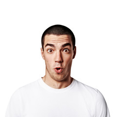 Obraz premium portrait of a young man surprised face expression