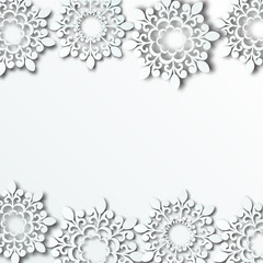 winter background with paper snowflakes