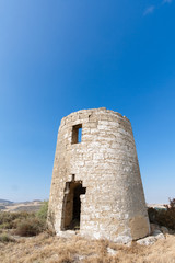Fototapeta na wymiar Castle of Luna (Aragon) in a summer day